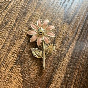 Macy’s Pink and Gold Flower Brooch